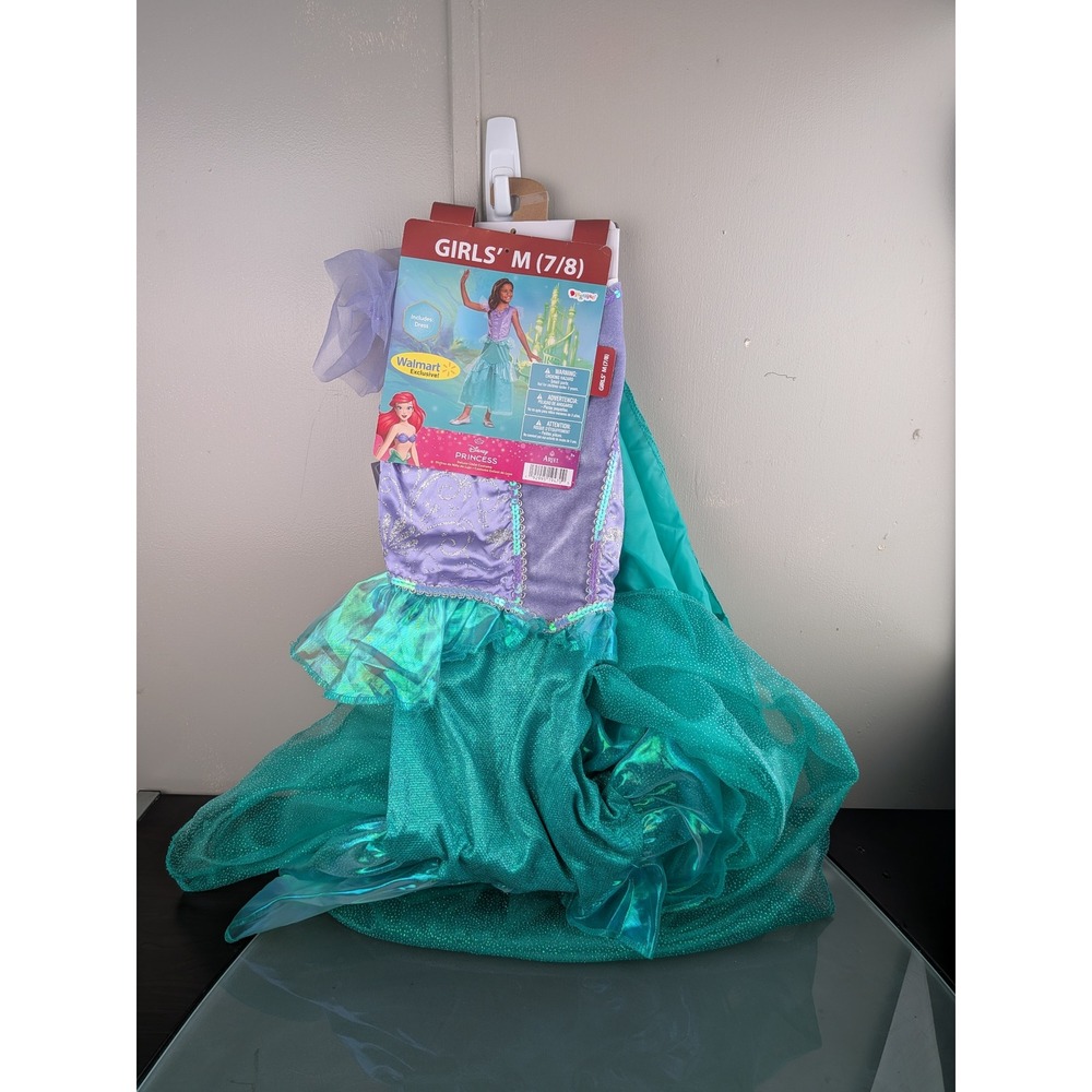 Disney Princess Ariel Costume Girls Medium 7-8 Disguise Little Mermaid Dress New